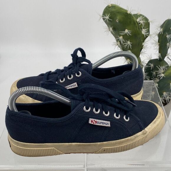 Superga Lace -Up Fashion Sneakers Navy‎ Size 5.5 - Picture 1 of 9